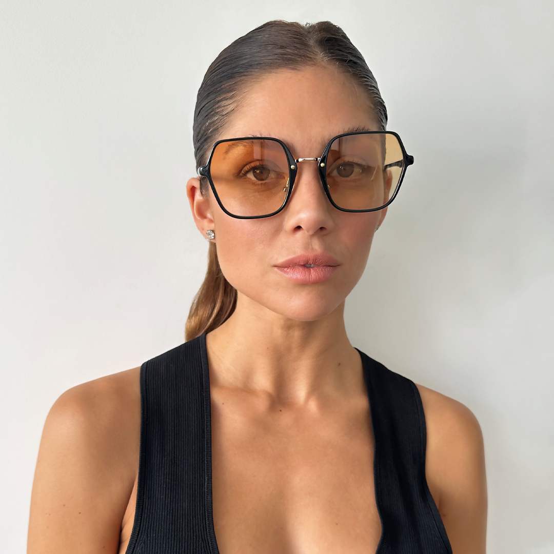 Niza Negro Brillo Lente Naranja Degradé