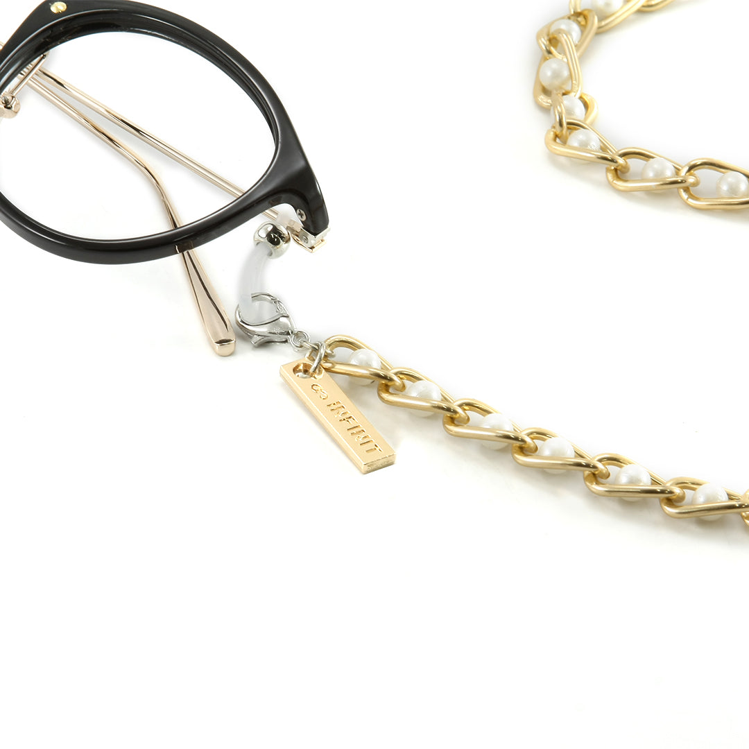 Holders Metalica Dorada Con Perlas Blancas