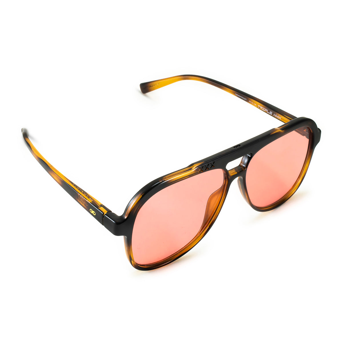 Anteojos De Sol Triple Xxx Carey Lente Rosa