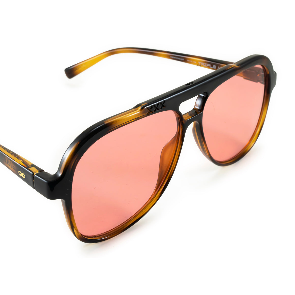 Anteojos De Sol Triple Xxx Carey Lente Rosa