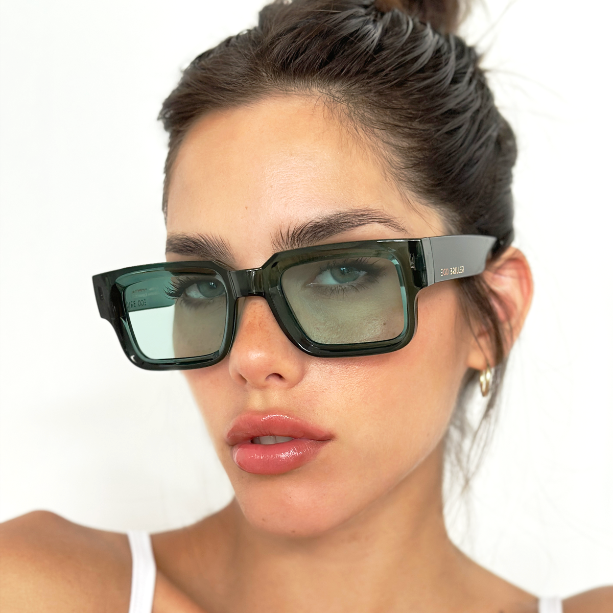 Anteojos de Sol Exclamation Translucido Petrol Lente Turquesa Eco Sustentable Infinit