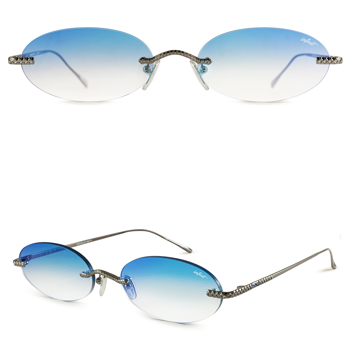 Aero Quo Gris Lente Suave Espejada Azul Degrade