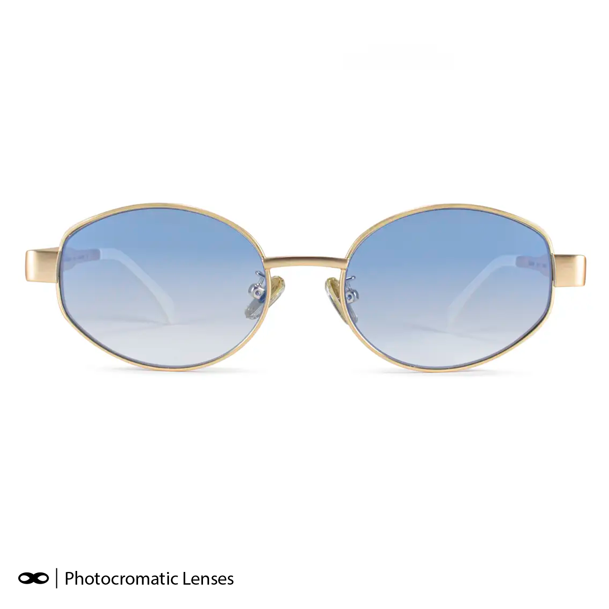Anteojos Fotocromaticos Alaska Dorado Lente Azul Suave Espejada