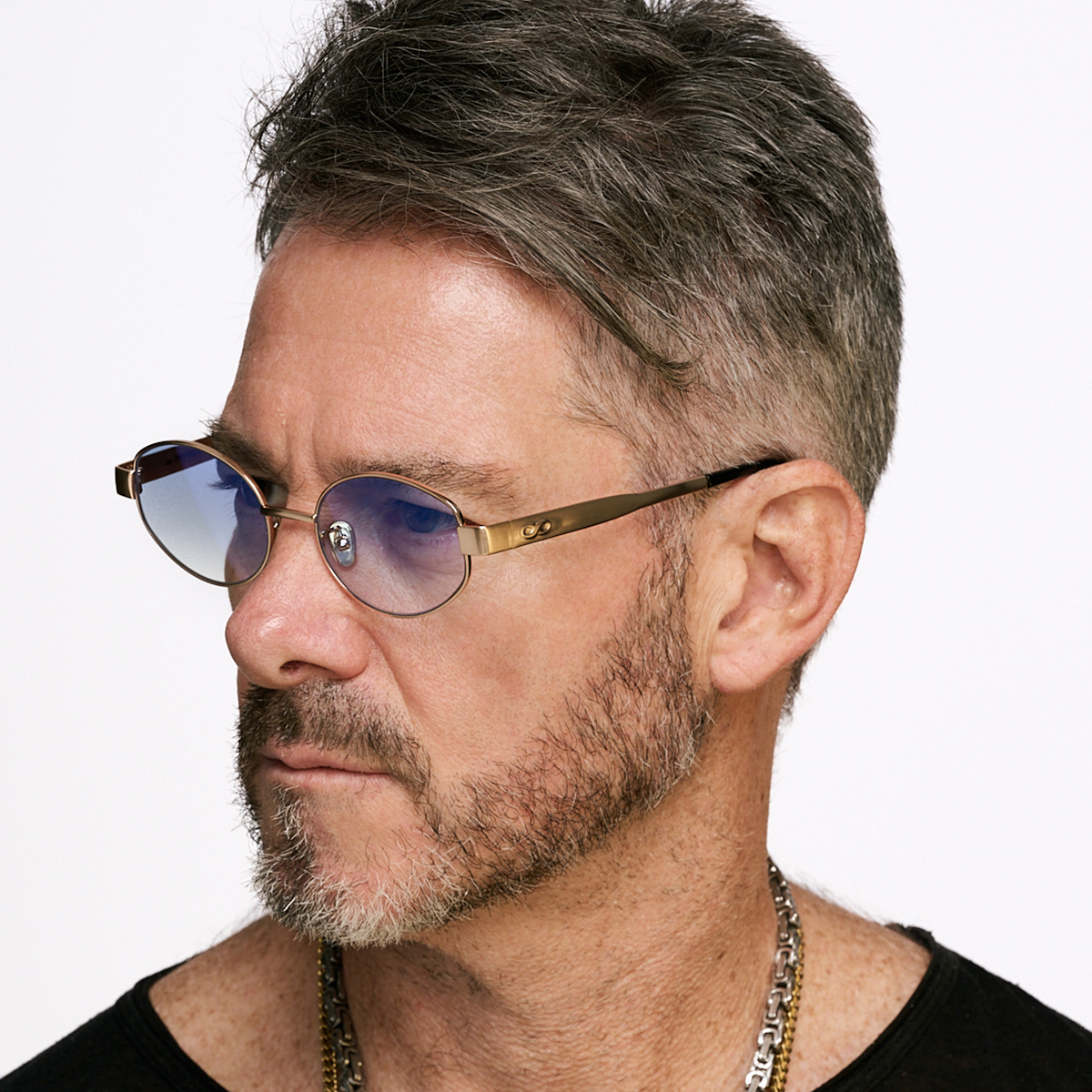 Anteojos Fotocromaticos Alaska Dorado Lente Azul Suave Espejada