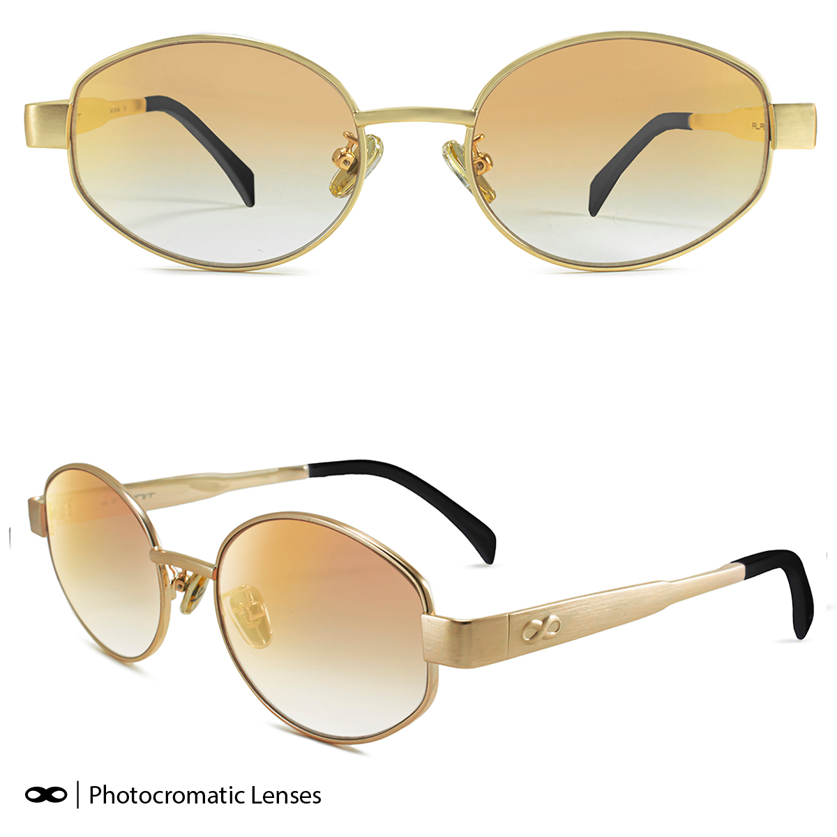 Anteojos Fotocromaticos Alaska Dorado Lente Dorada Suave Espejada