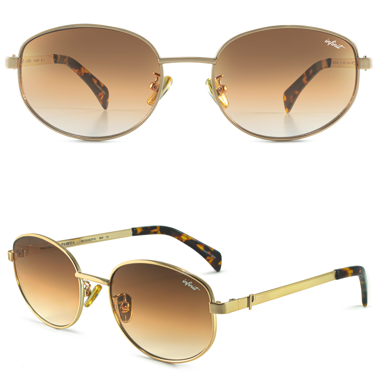 Anglet Dorado Lente Suave Espejada Naranja By Pampita