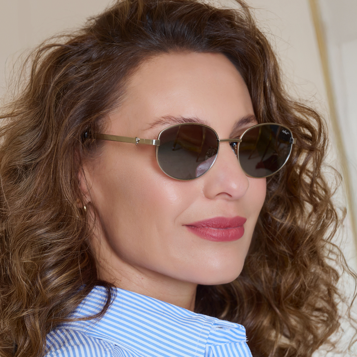 Anteojos De Sol Anglet Plateado Lente Espejada Plomo By Pampita