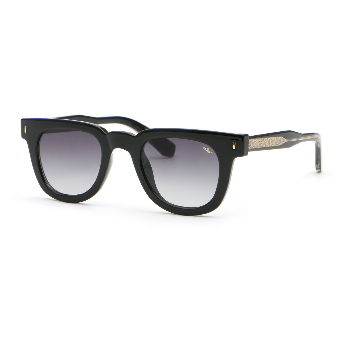 Boston Negro Brillo Lente Gris Degrade