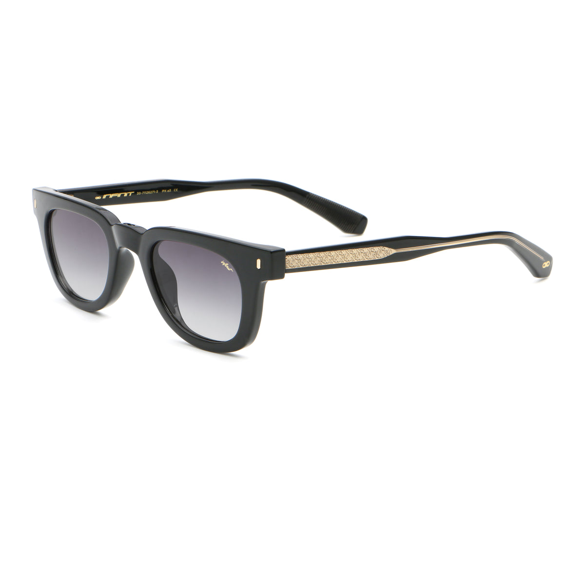Boston Negro Brillo Lente Gris Degrade
