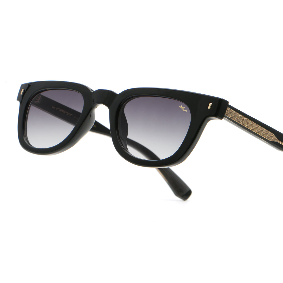 Boston Negro Brillo Lente Gris Degrade