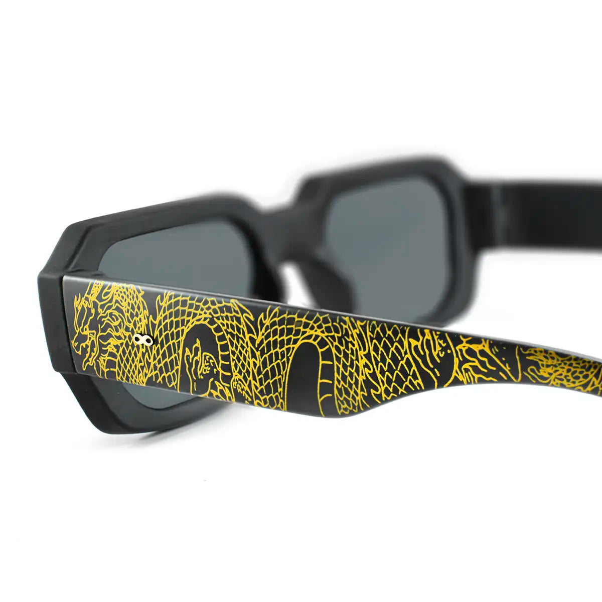 Bronx Dragon Dorado Negro Mate Lente Gris