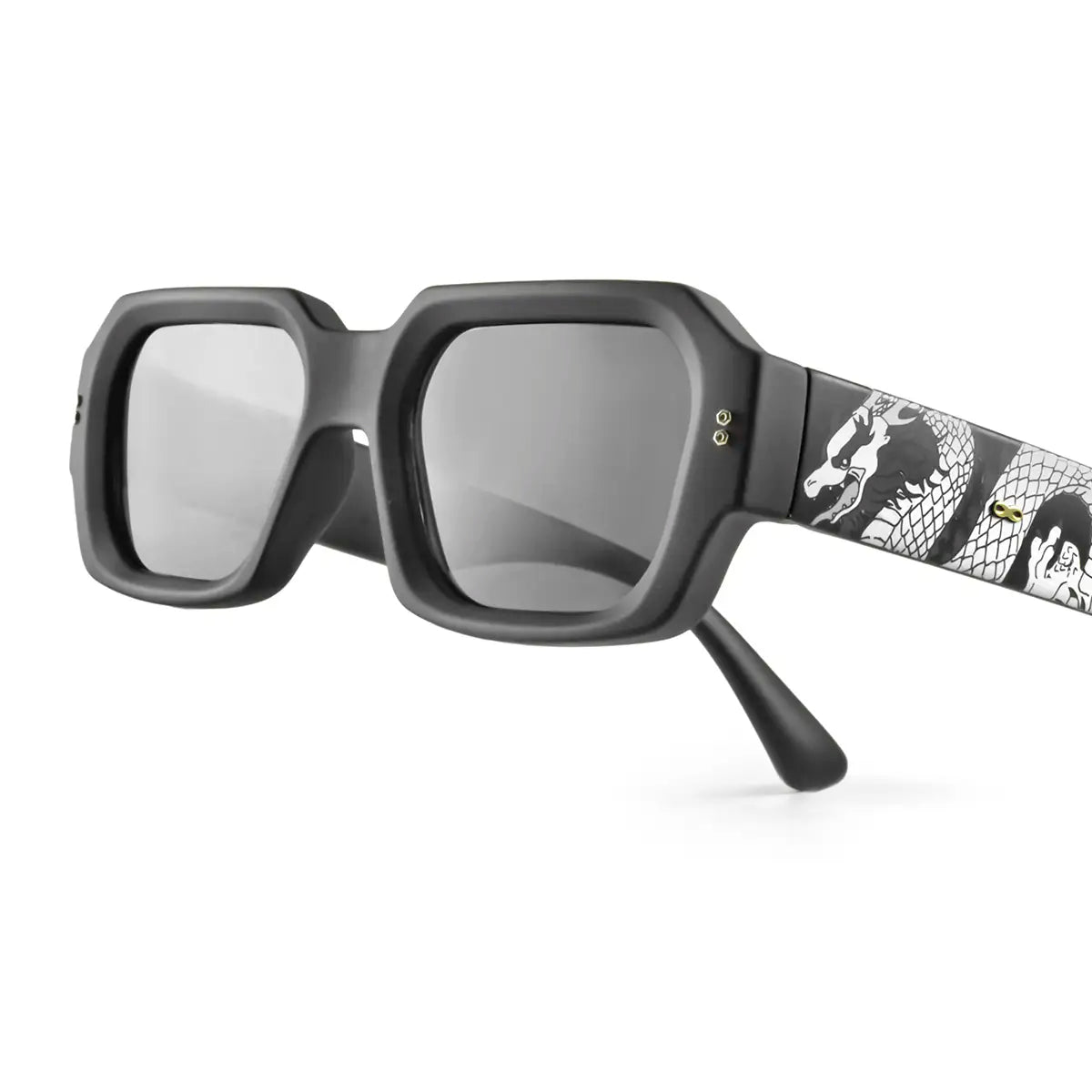 Bronx Dragon Silver Negro Mate Lente Gris