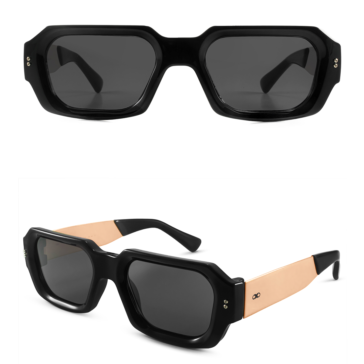 Bronx Metal Negro Lente Gris