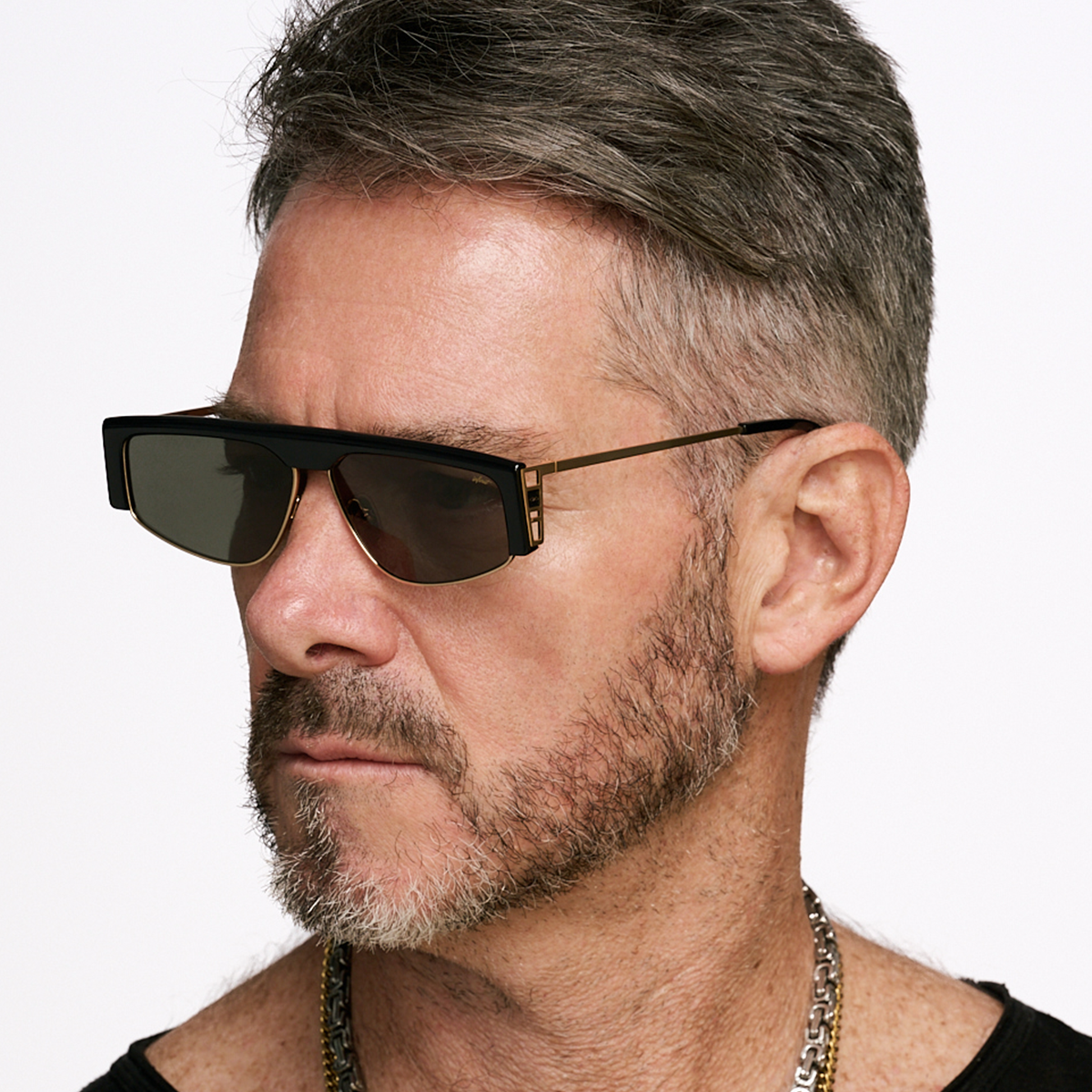 Brooklyn Negro Brillo Lente Verde