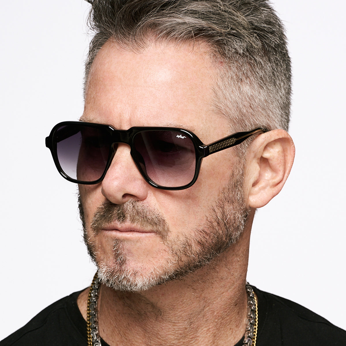 Burdeos Negro Brillo Lente Gris Degrade