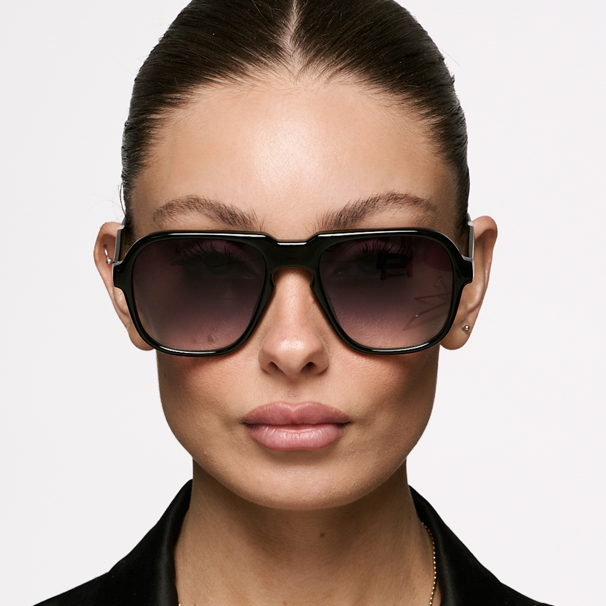 Burdeos Negro Brillo Lente Gris Degrade