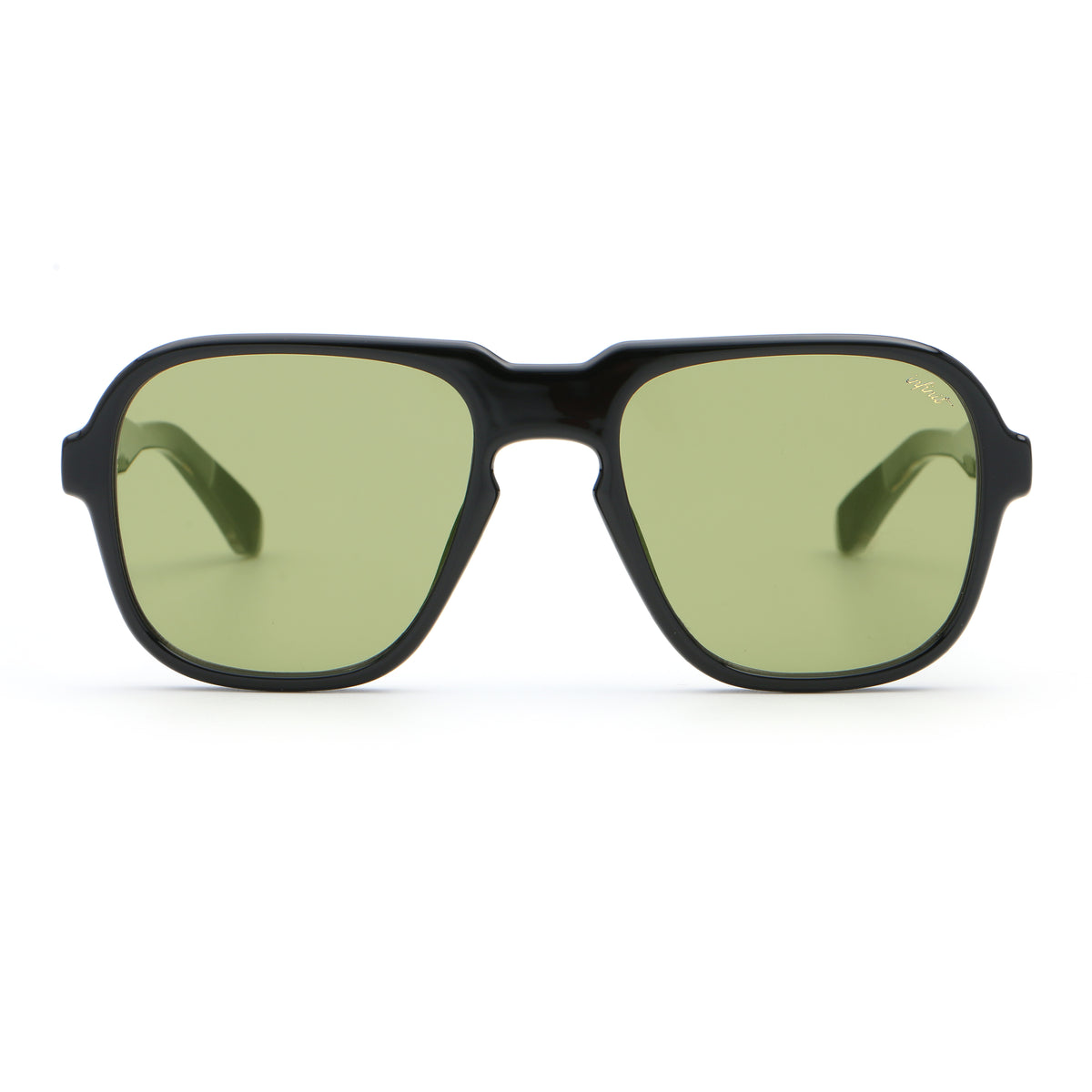 Burdeos Negro Brillo Lente Verde