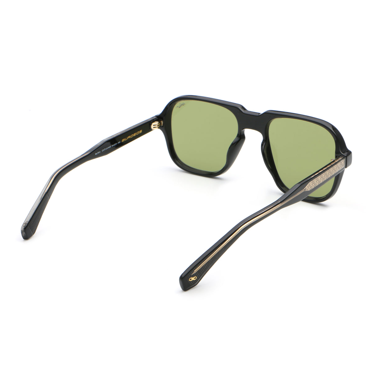 Burdeos Negro Brillo Lente Verde