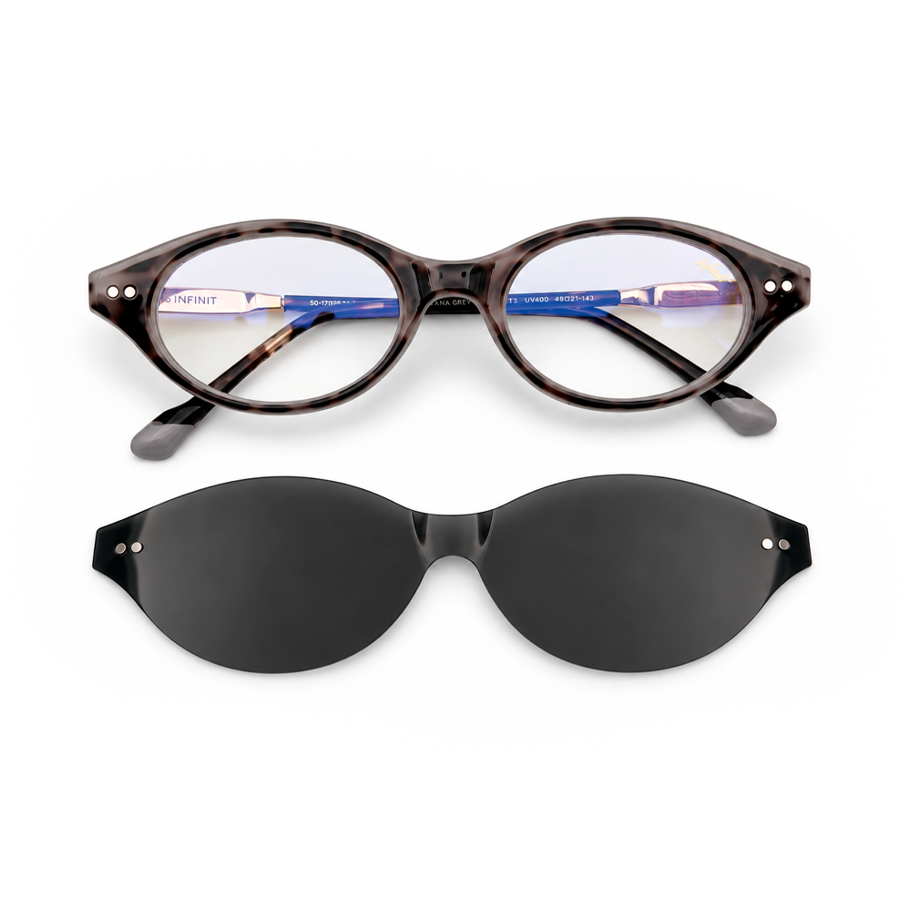 CALI CLIP ON – Filtro de Luz Azul + Clip Solar Gris – Carey Gris