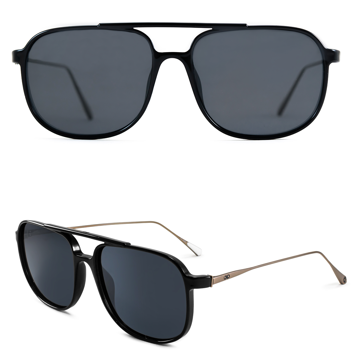 Caravan Negro Brillo Lente Gris Polarizado