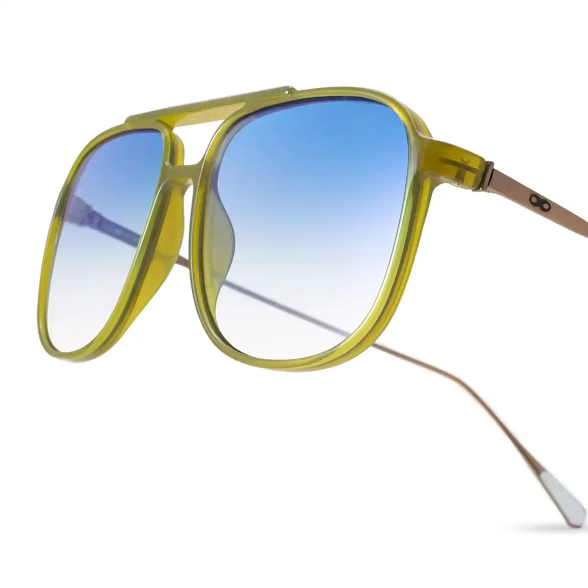 Anteojos De Sol Caravan Milky Green Lente Suave Espejada Azul Degrade