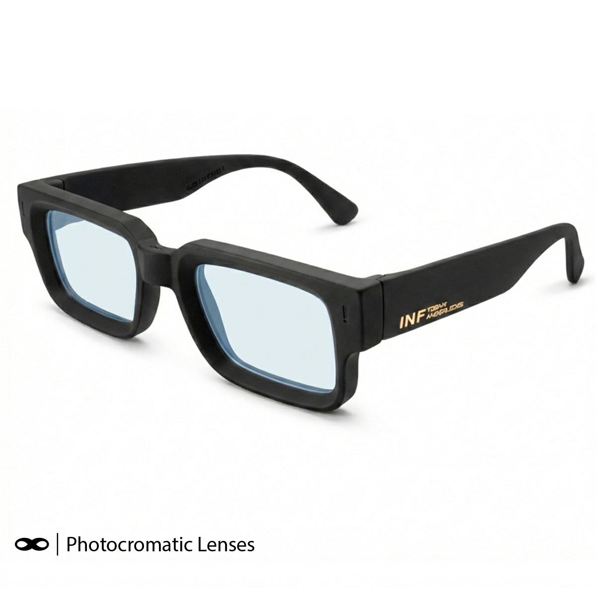 Anteojos Fotocromaticos Exclamation Negro Mate Lente Turquesa
