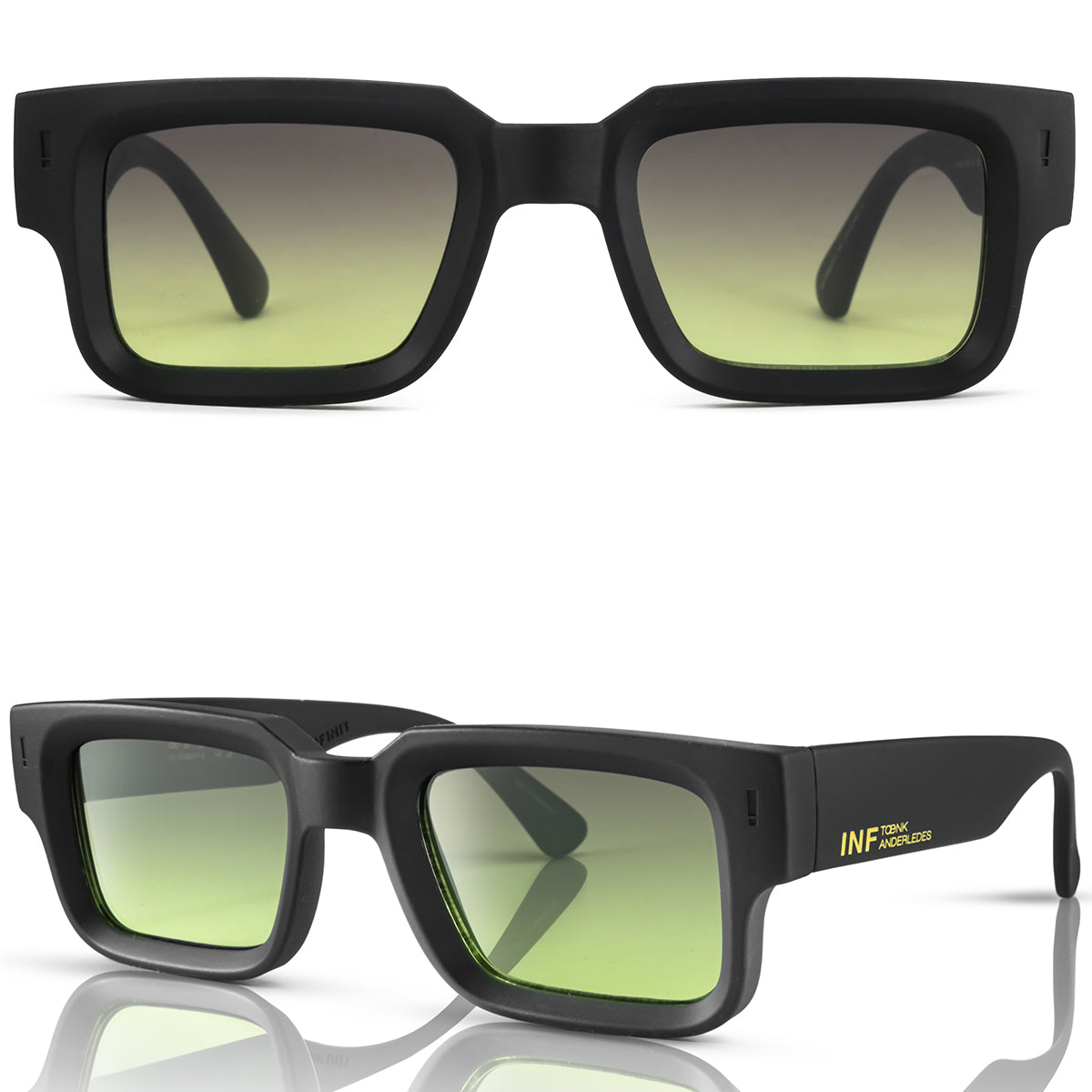 Exclamation Negro Mate Lente Verde Musgo