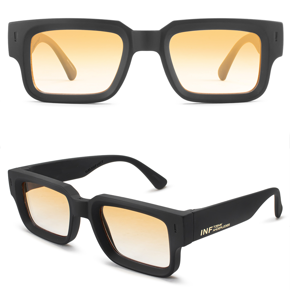 Exclamation Negro Mate Lente Naranja Degradé