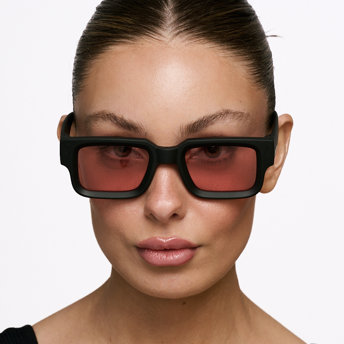 Anteojos Exclamation Negro Mate Lente Rosa - imagen 2