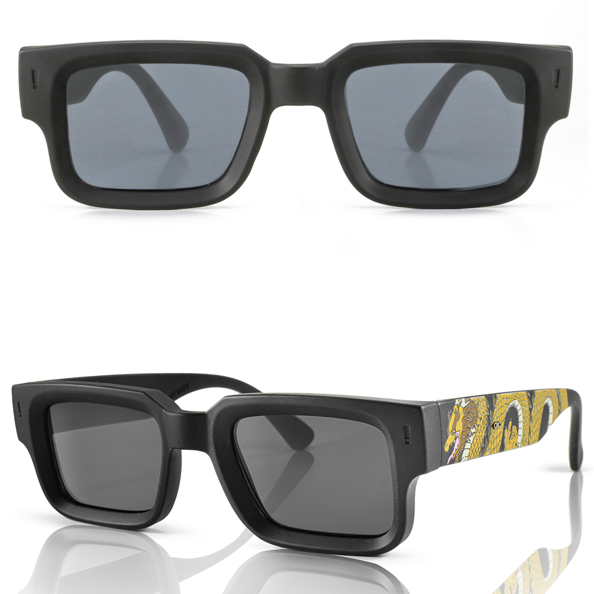 Exclamation Negro Mate Lente Gris Dragon Colors
