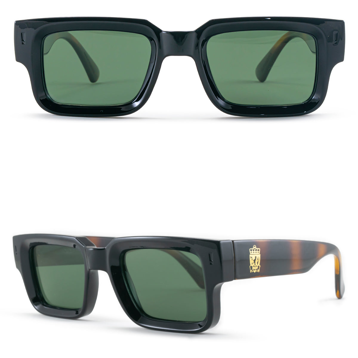 Exclamation Negro Brillo Carey Lente Verde Polarizado