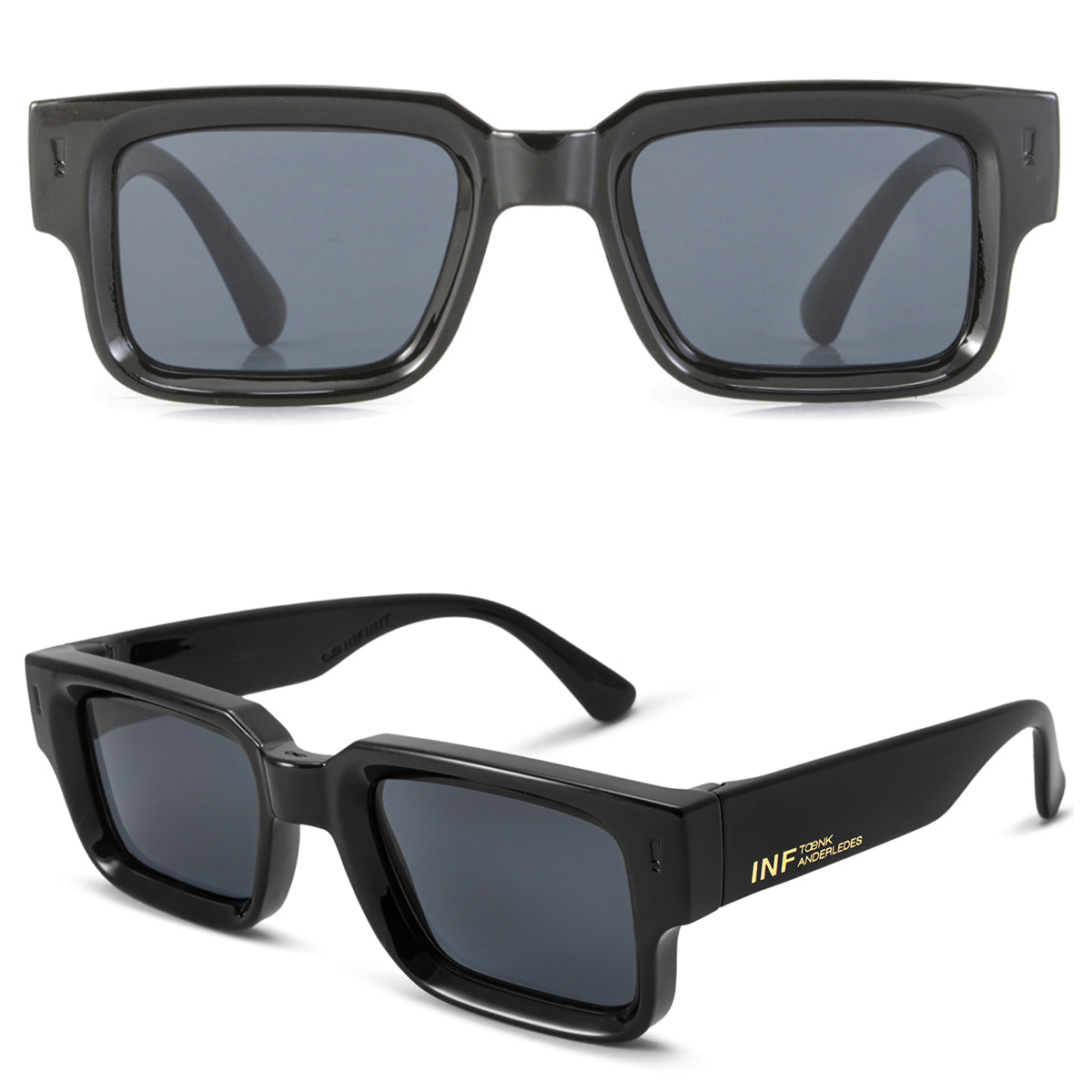 Exclamation Negro Brillo Lente Gris