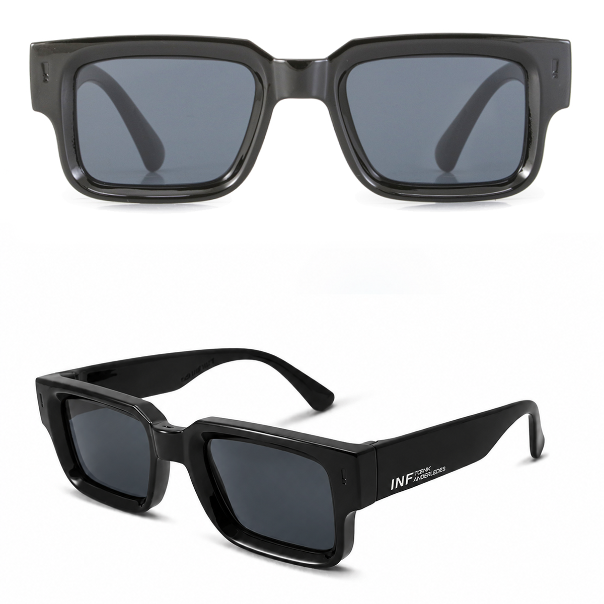 Exclamation Negro Brillo Lente Gris