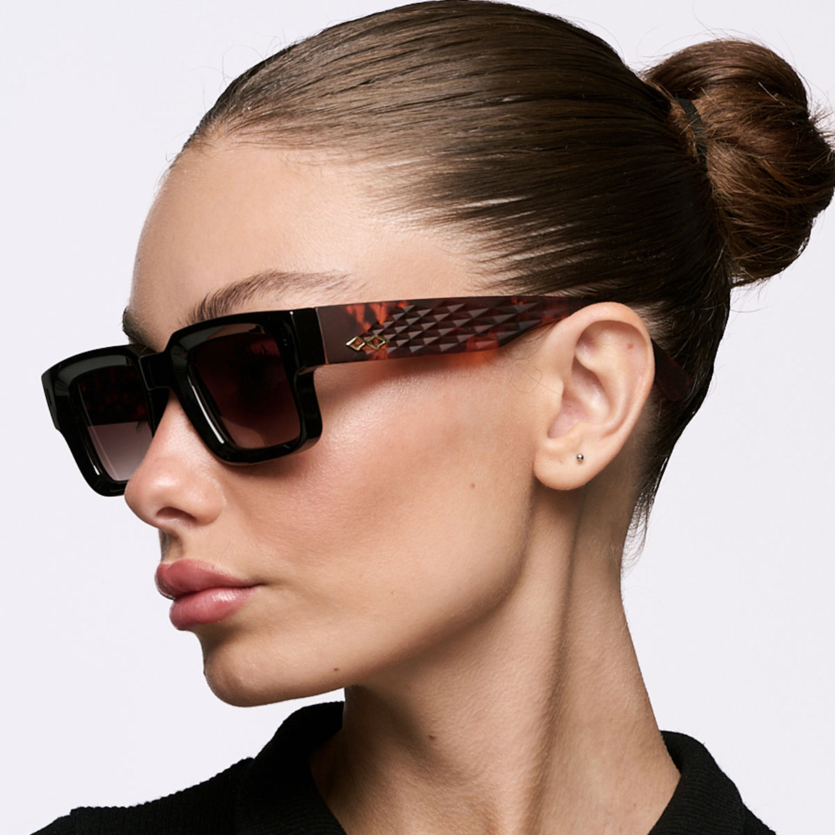 Exclamation 3D Negro Brillo Carey Lente Marron Degrade