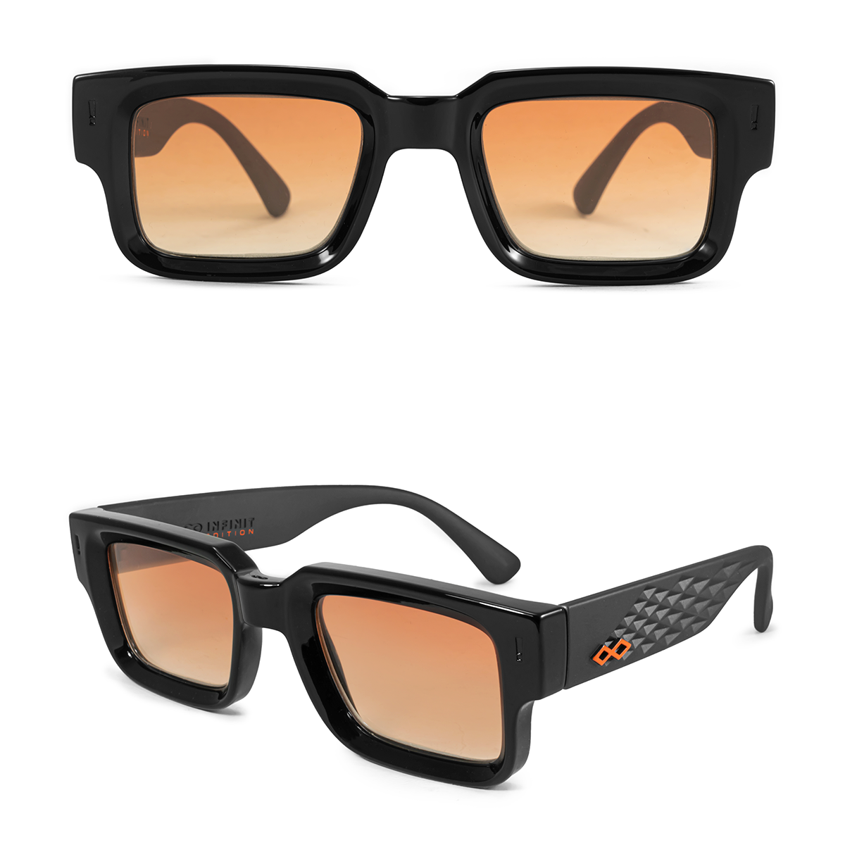Anteojos De Sol Exclamation 3D Negro Brillo Grafito Lente Indian Degrade Edicion Limitada