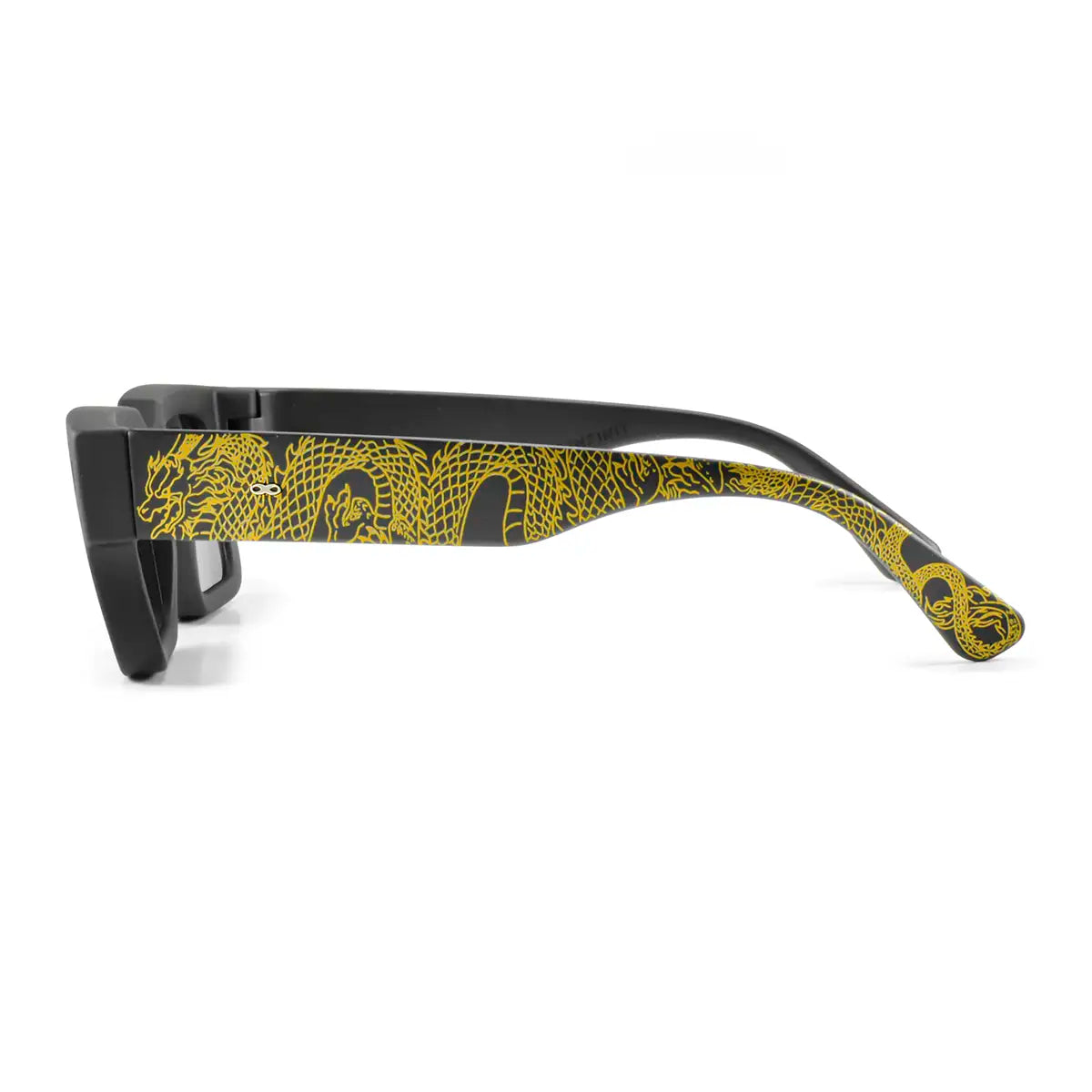 Exclamation Dragon Dorado Negro Mate Lente Gris