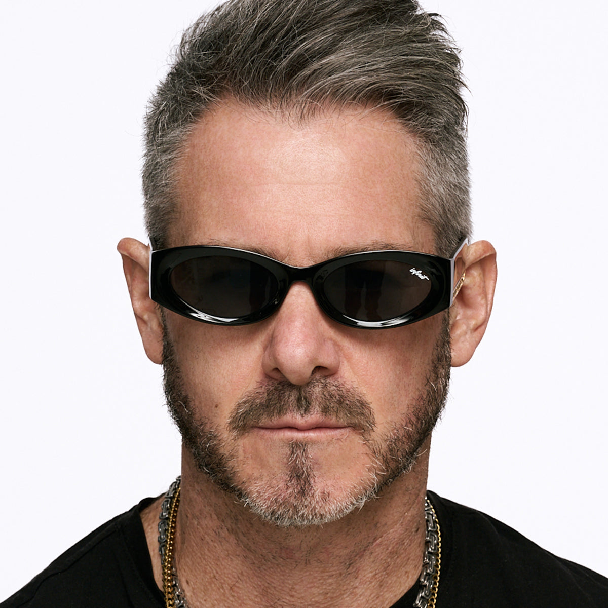 Florida Negro Brillo Lente Gris