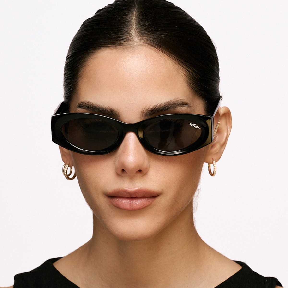 Florida Negro Brillo Lente Gris