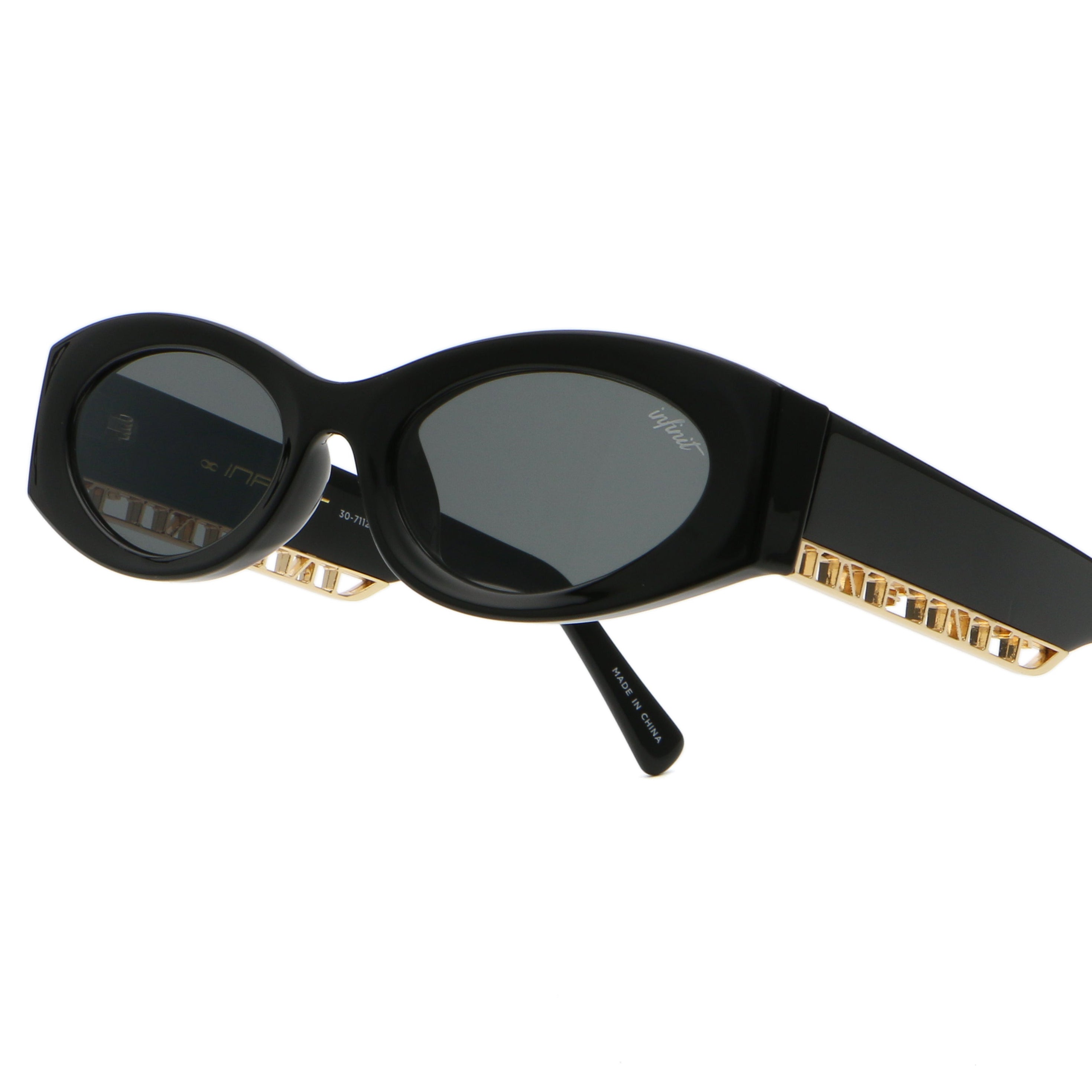 Florida Negro Brillo Lente Gris