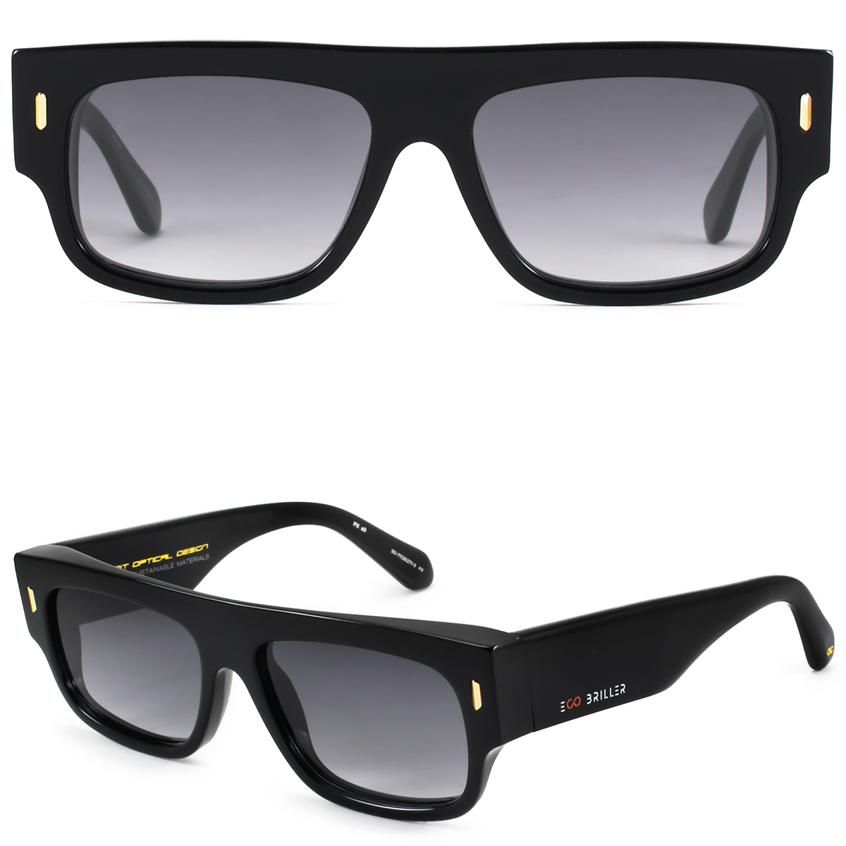 Glasgow Negro Brillo Lente Gris Degrade Eco Sustentable