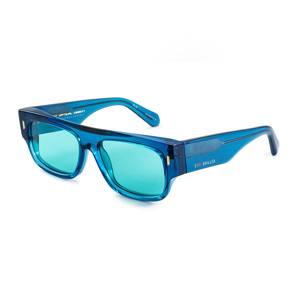 Anteojos De Sol Glasgow Premium Series Translucido Azul Lente Turquesa Eco Sustentable