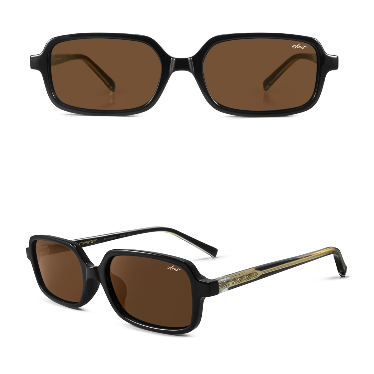 Anteojos De Sol Glyze Negro Brillo Lente Marron