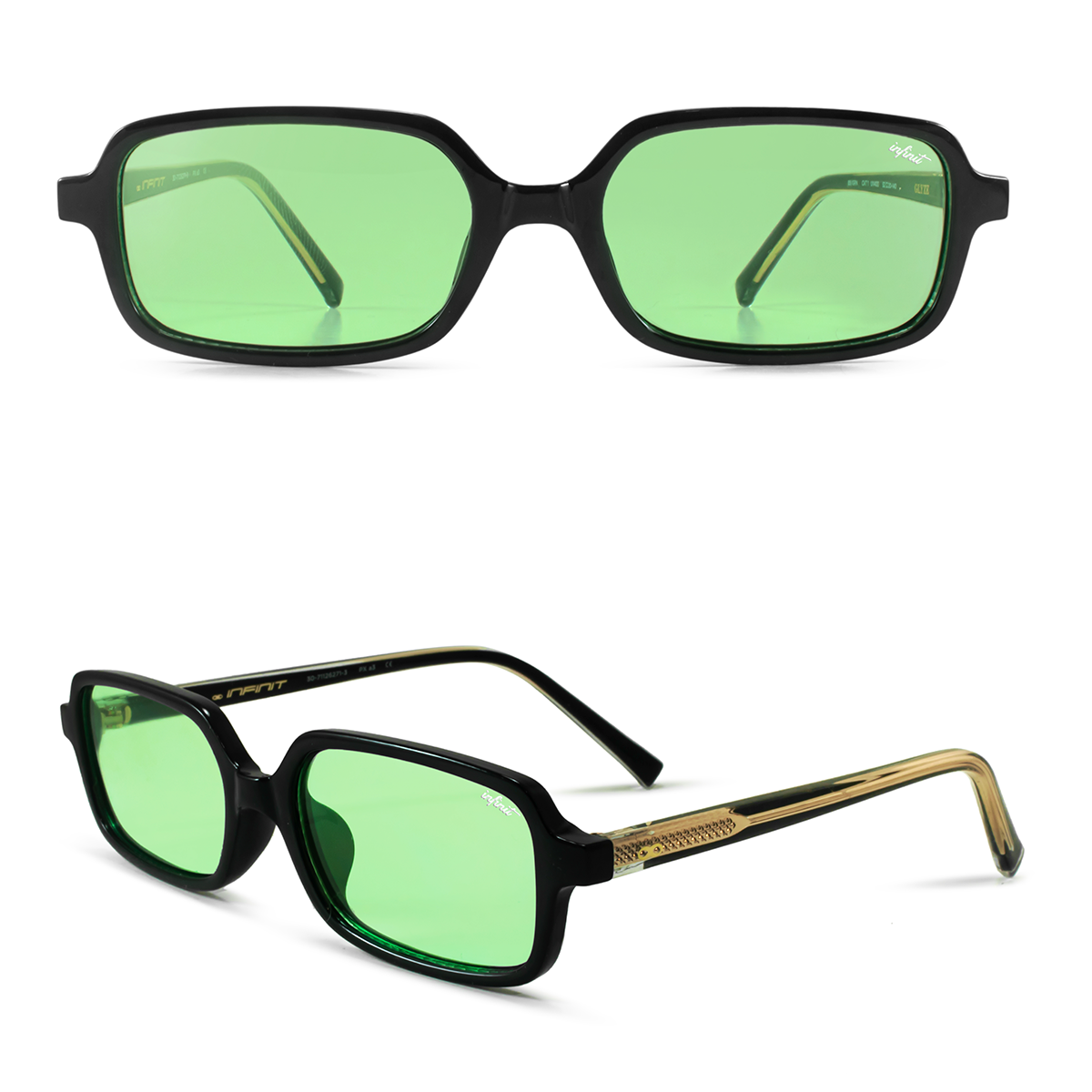 Anteojos De Sol Glyze Negro Brillo Lente Verde