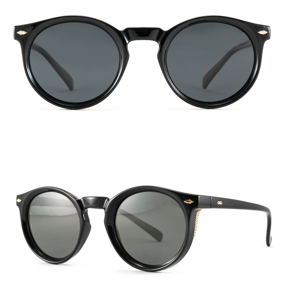 Holbox Negro Brillo Lente Gris Polarizado