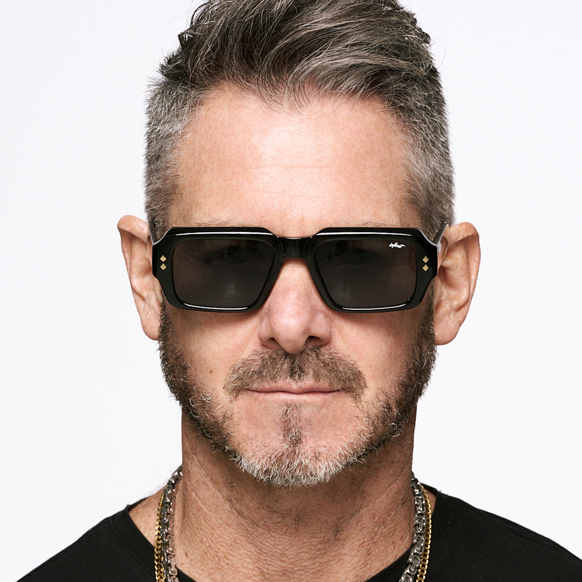 Houston Negro Brillo Lente Gris