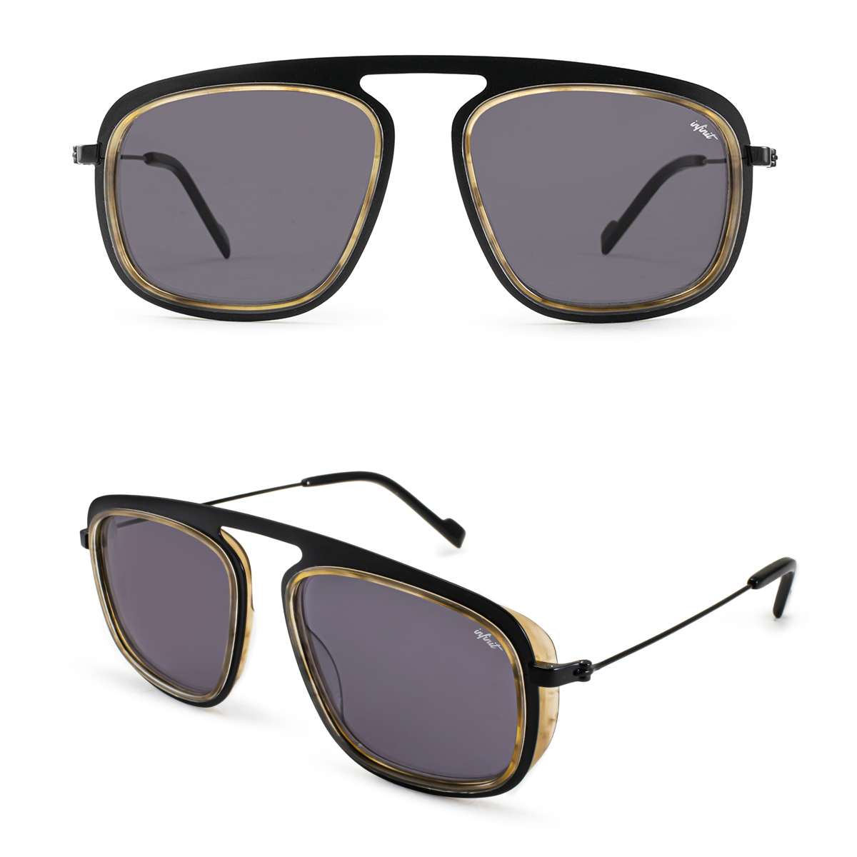 Anteojos De Sol Infinit Luxury Series Imola Negro Mate Lente Gris