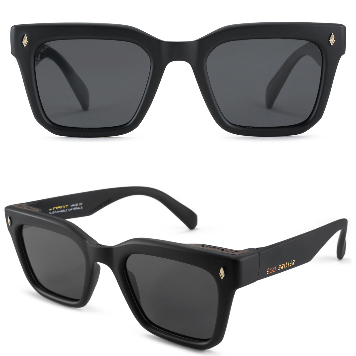 Jacobs Negro Mate Lente Gris Eco Sustentable