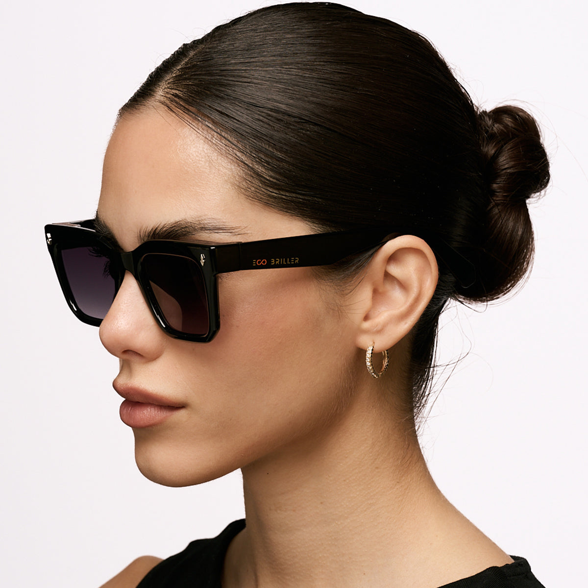 Jacobs Negro Brillo Lente Gris Degrade