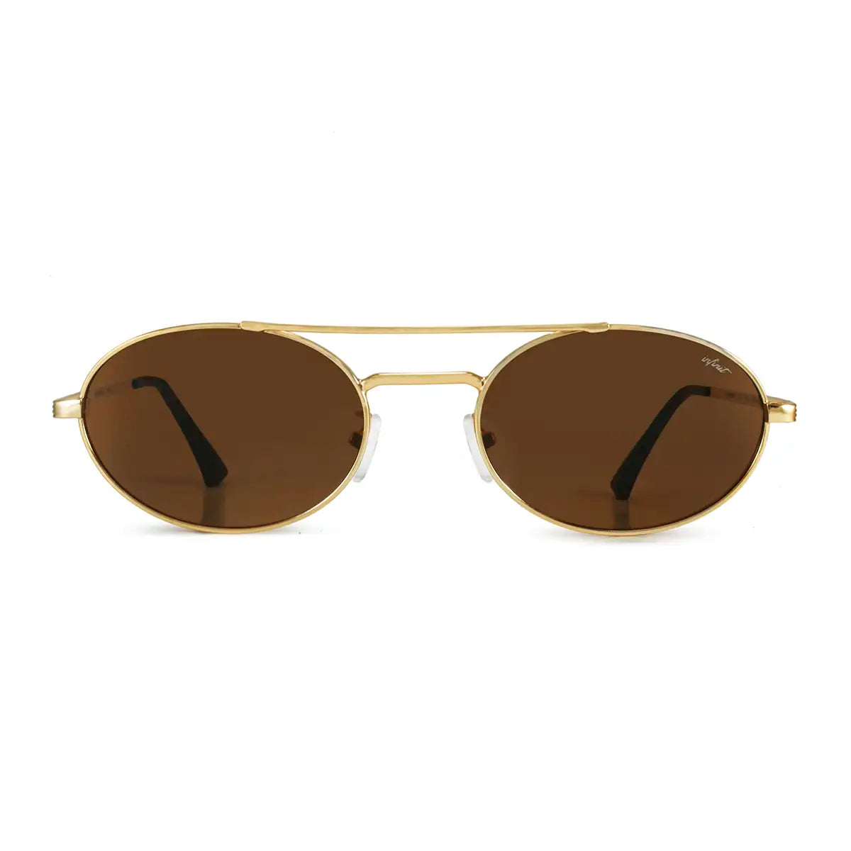 Anteojos De Sol Kaid Dorado Lente Marron By Pampita