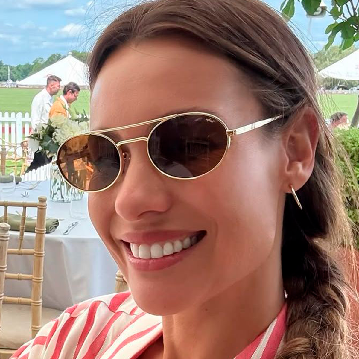 Anteojos De Sol Kaid Dorado Lente Marron By Pampita